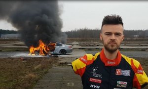Auto Bartosza Ostałowskiego w płomieniach!